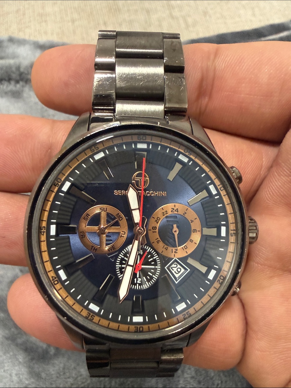 Sergio Tacchini Chronograph Watch in Black & Gold